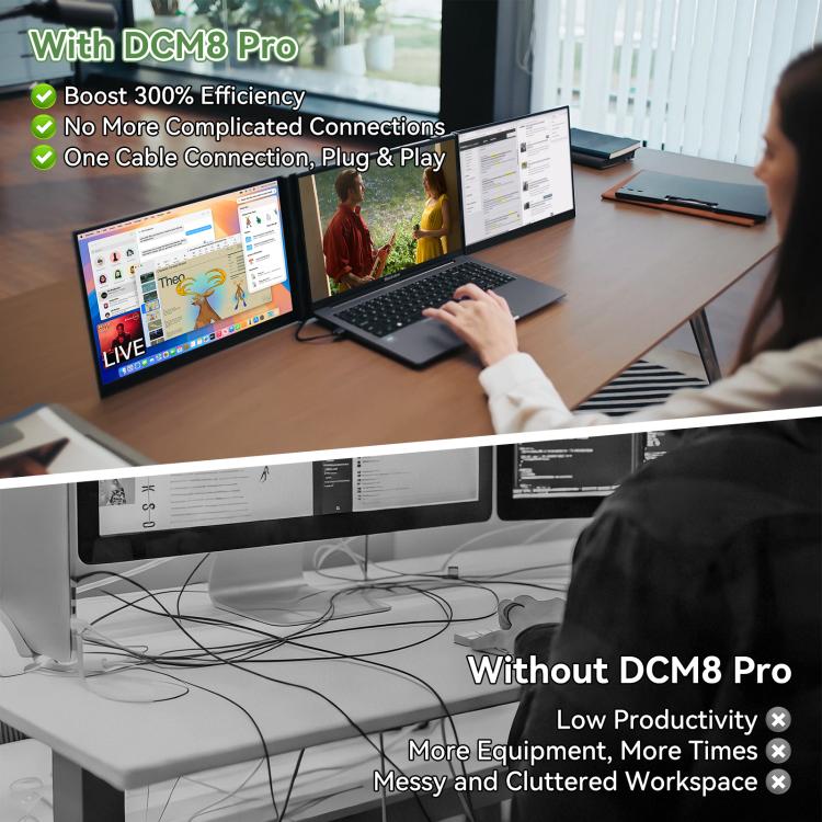 Blackview DCM8 Pro 15,3 Zoll Dual-Screen Tragbarer Erweiterungsmonitor für 14-17,3 Zoll Laptops