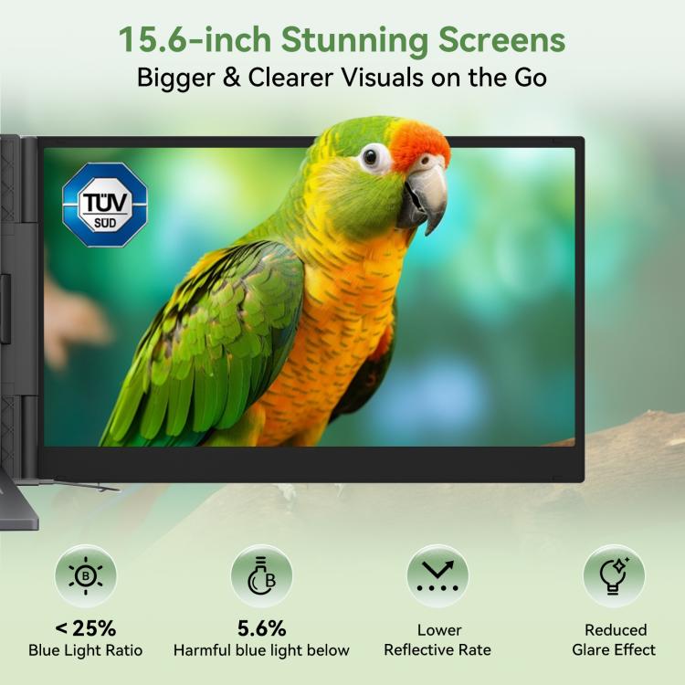 Blackview DCM8 Pro 15,3 Zoll Dual-Screen Tragbarer Erweiterungsmonitor für 14-17,3 Zoll Laptops