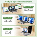 Blackview DCM8 Pro 15,3 Zoll Dual-Screen Tragbarer Erweiterungsmonitor für 14-17,3 Zoll Laptops