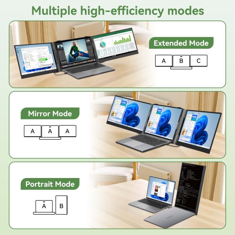 Blackview DCM8 Pro 15,3 Zoll Dual-Screen Tragbarer Erweiterungsmonitor für 14-17,3 Zoll Laptops