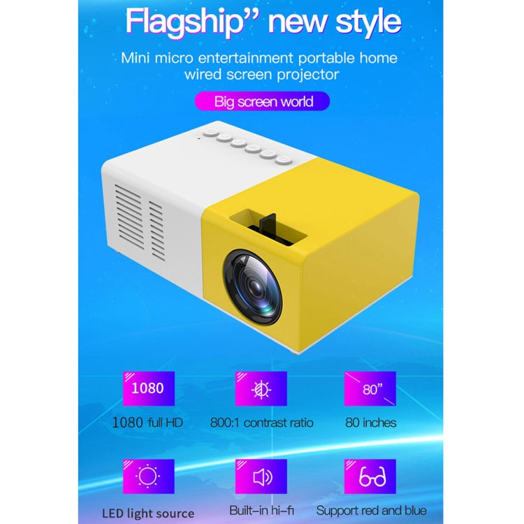 J9 1920x1080P 15 ANSI Tragbarer Heimkino Mini LED HD Digitalprojektor, Basisversion, EU-Stecker, US-Stecker, UK-Stecker, AU-Stecker
