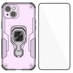 WANLONFENG Metal Kickstand Phone Case with Screen Protector, For iPhone 13