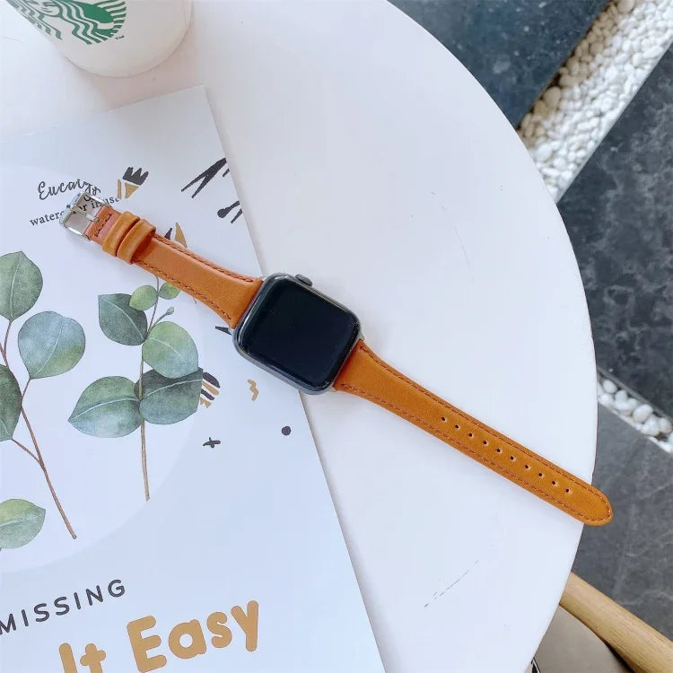 Doppelseitiges Ersatzarmband aus echtem Leder, passend für Apple Watch Series 7 (41 mm), 6, SE, 5 und 4 (40 mm) sowie für Apple Watch Series 7 (45 mm), 6, SE, 5 und 4 (44 mm).