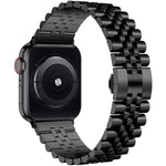 Metal Five Baht Replacement Steel Strap Watchband, For Apple Watch Ultra 49mm / Series 8&7 45mm / SE 2&6&SE&5&4 44mm / 3&2&1 42mm, For Apple Watch Series 8&7 41mm / SE 2&6&SE&5&4 40mm / 3&2&1 38mm