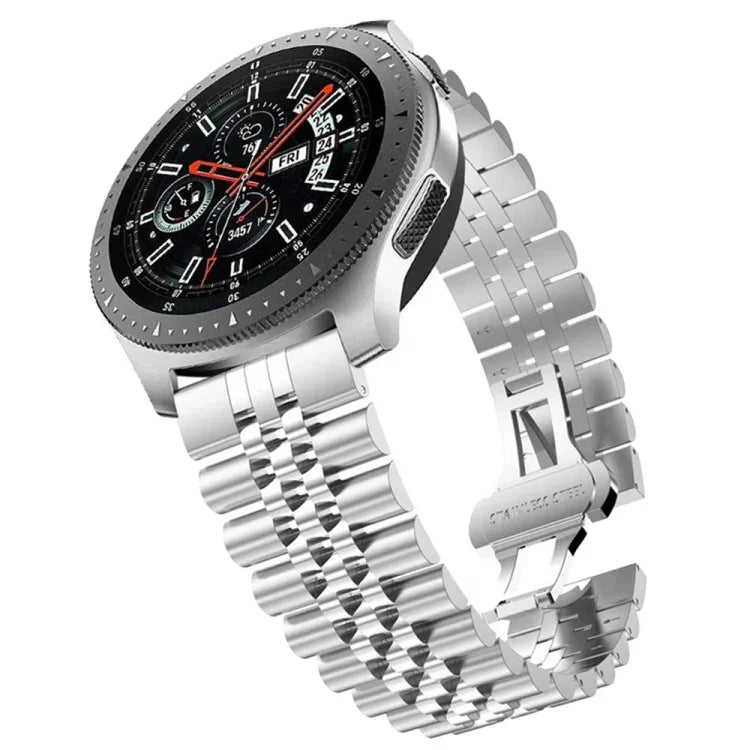 Fünf-Perlen-Edelstahl-Ersatzarmband, 20 mm für Samsung Galaxy Watch 3 (41 mm), 22 mm für Samsung Galaxy Watch 3 (45 mm), 20 mm für Amazfit GTR 2 / Amazfit GTR (47 mm), 22 mm für Amazfit GTR (42 mm), 20 mm für Huawei Watch GT 2 (42 mm) ...