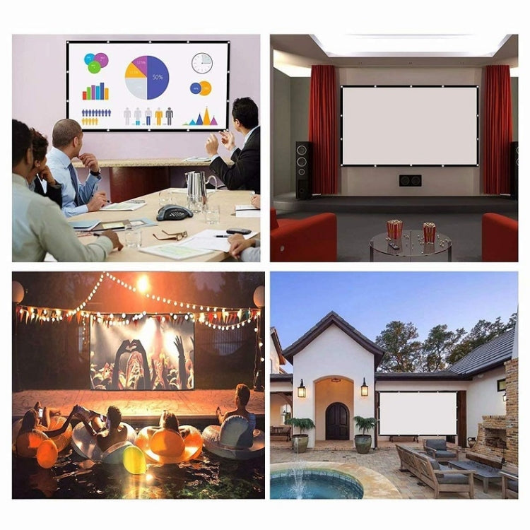 Einfache faltbare dünne Polyester Projektorleinwand, 60 Zoll (16:9) Projektionsfläche: 132x75cm, 60 Zoll (4:3) Projektionsfläche: 120x90cm, 72 Zoll (16:9) Projektionsfläche: 159x90cm, 72 Zoll (4:3) Projektionsfläche: 146x110cm