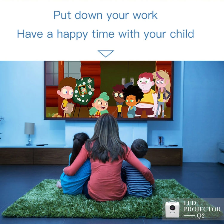 Q2 LED 1080P Mini Tragbarer Projektor Kinderprojektor, EU-Stecker, US-Stecker, UK-Stecker, AU-Stecker