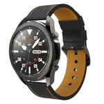 Ersatzarmband aus echtem Leder für Samsung Galaxy Watch 3 45 mm, rundes Lochmuster