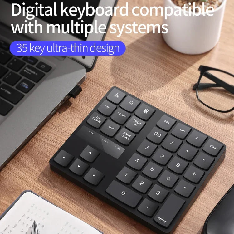 533-Bit-Digitaltastatur mit 35 Tasten, 2,4-GHz-Band, ultradünnem Design und kabelloser Ladefunktion