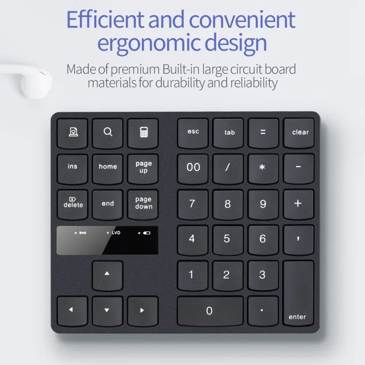 533-Bit-Digitaltastatur mit 35 Tasten, 2,4-GHz-Band, ultradünnem Design und kabelloser Ladefunktion