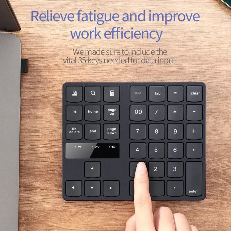 533-Bit-Digitaltastatur mit 35 Tasten, 2,4-GHz-Band, ultradünnem Design und kabelloser Ladefunktion