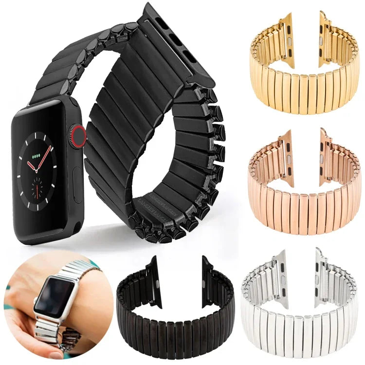 Elastisches Aluminium-Uhrenarmband, für Apple Watch Series 7 41mm / 6 & SE & 5 & 4 40mm / 3 & 2 & 1 38mm, für Apple Watch Series 8&7 41mm / SE 2&6&SE&5&4 40mm / 3&2&1 38mm, für Apple Watch Ultra 49mm / Series 8&7 45mm / SE 2&6&SE&5&4 44mm / 3&2&1 42mm