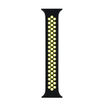 Elastisches Silikon-Armband für Apple Watch Series 6 &amp; SE &amp; 5 &amp; 4 40 mm / 3 &amp; 2 &amp; 1 38 mm, 135 mm (Schwarz/Gelb), 135 mm (Schwarz/Grau), 150 mm (Rot/Schwarz)