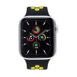 Elastisches Silikon-Armband für Apple Watch Series 6 &amp; SE &amp; 5 &amp; 4 40 mm / 3 &amp; 2 &amp; 1 38 mm, 135 mm (Schwarz/Gelb), 135 mm (Schwarz/Grau), 150 mm (Rot/Schwarz)