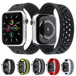 Elastisches Silikon-Armband für Apple Watch Series 6 &amp; SE &amp; 5 &amp; 4 40 mm / 3 &amp; 2 &amp; 1 38 mm, 135 mm (Schwarz/Gelb), 135 mm (Schwarz/Grau), 150 mm (Rot/Schwarz)