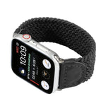 Geflochtenes Nylon- und Lederarmband für Apple Watch Series 6, SE, 5 und 4 (44 mm) sowie 3, 2 und 1 (42 mm), Größen: S, M, L