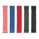 Geflochtenes Nylon- und Lederarmband für Apple Watch Series 6, SE, 5 und 4 (44 mm) sowie 3, 2 und 1 (42 mm), Größen: S, M, L