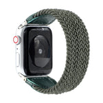 Geflochtenes Nylon- und Lederarmband für Apple Watch Series 6, SE, 5 und 4 (44 mm) sowie 3, 2 und 1 (42 mm), Größen: S, M, L