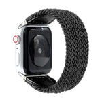 Geflochtenes Nylon- und Lederarmband für Apple Watch Series 6, SE, 5 und 4 (44 mm) sowie 3, 2 und 1 (42 mm), Größen: S, M, L
