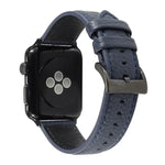 Armband aus echtem Leder mit Litschi-Textur für Apple Watch Series 6, SE, 5 und 4 (40 mm) sowie für Apple Watch Series 7 (41 mm), 6, SE, 5 und 4 (40 mm) und 3, 2 und 1 (38 mm).
