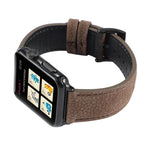 Armband aus echtem Leder mit Litschi-Textur für Apple Watch Series 6, SE, 5 und 4 (44 mm) sowie 3, 2 und 1 (42 mm) und 7 (45 mm).