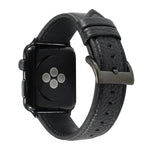 Armband aus echtem Leder mit Litschi-Textur für Apple Watch Series 6, SE, 5 und 4 (44 mm) sowie 3, 2 und 1 (42 mm) und 7 (45 mm).