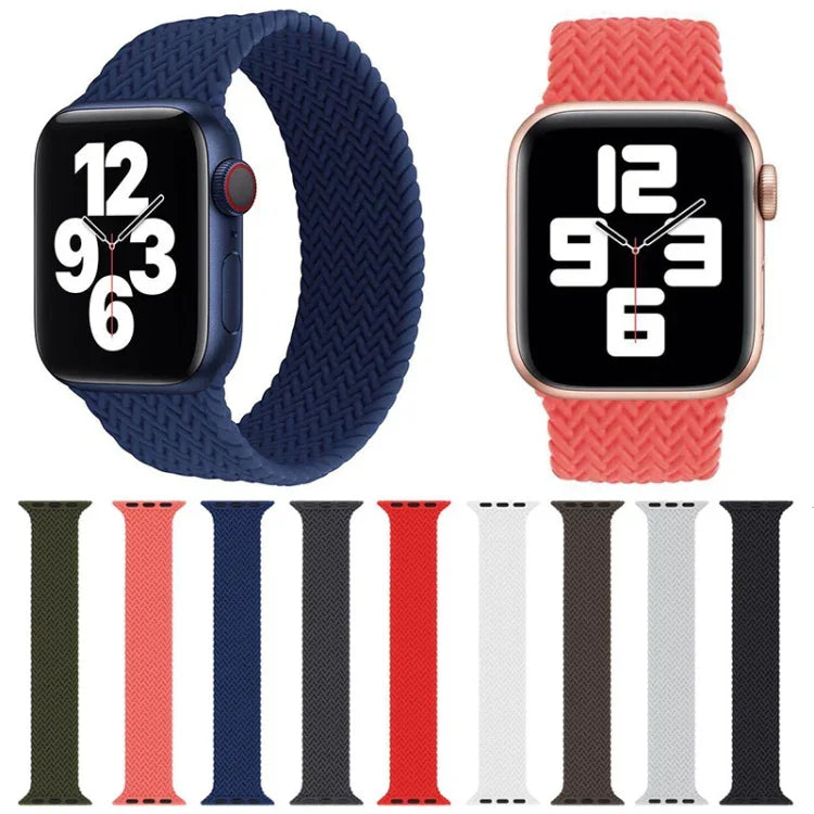 Silikonarmband mit einlagigem Webmuster für Apple Watch Series 6 &amp; SE &amp; 5 &amp; 4 (40 mm) / 3 &amp; 2 &amp; 1 (38 mm), Größen S, M, L