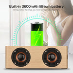 Q5A Multifunktionale kabellose Touch-Holzuhr mit Bluetooth-Lautsprecher und Ladefunktion, unterstützt TF-Karte & U-Disk & 3,5 mm AUX, Q5A