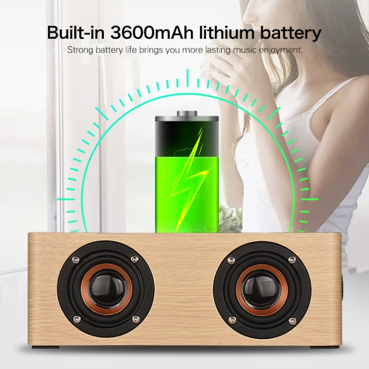Q5A Multifunktionale kabellose Touch-Holzuhr mit Bluetooth-Lautsprecher und Ladefunktion, unterstützt TF-Karte & U-Disk & 3,5 mm AUX, Q5A