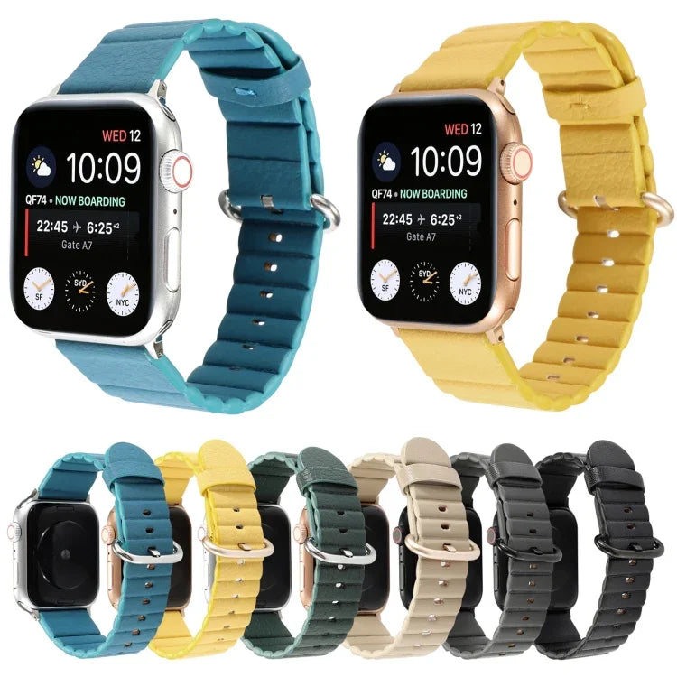 Ersatzarmband mit Schlaufenmuster und Metallschließe, für Apple Watch Series 7 (41 mm), Series 6, SE, Series 5 und Series 4 (40 mm) sowie Series 7 (45 mm), Series 6, SE, Series 5 und Series 4 (44 mm).