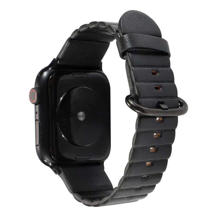 Ersatzarmband mit Schlaufenmuster und Metallschließe, für Apple Watch Series 7 (41 mm), Series 6, SE, Series 5 und Series 4 (40 mm) sowie Series 7 (45 mm), Series 6, SE, Series 5 und Series 4 (44 mm).