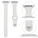 Ersatzarmband aus Leder mit Stahlknopf, für Apple Watch Series 7 (41 mm), 6, SE, 5 und 4 (40 mm) sowie für Apple Watch Series 7 (45 mm), 6, SE, 5 und 4 (44 mm).