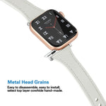 Ersatzarmband aus Leder mit Stahlknopf, für Apple Watch Series 7 (41 mm), 6, SE, 5 und 4 (40 mm) sowie für Apple Watch Series 7 (45 mm), 6, SE, 5 und 4 (44 mm).