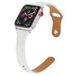 Ersatzarmband aus Leder mit Stahlknopf, für Apple Watch Series 7 (41 mm), 6, SE, 5 und 4 (40 mm) sowie für Apple Watch Series 7 (45 mm), 6, SE, 5 und 4 (44 mm).