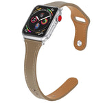 Ersatzarmband aus Leder mit Stahlknopf, für Apple Watch Series 7 (41 mm), 6, SE, 5 und 4 (40 mm) sowie für Apple Watch Series 7 (45 mm), 6, SE, 5 und 4 (44 mm).