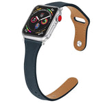 Ersatzarmband aus Leder mit Stahlknopf, für Apple Watch Series 7 (41 mm), 6, SE, 5 und 4 (40 mm) sowie für Apple Watch Series 7 (45 mm), 6, SE, 5 und 4 (44 mm).
