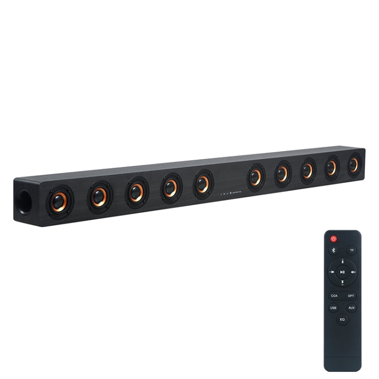 D90 Subwoofer, kabelloser Bluetooth 4.2 Lautsprecher aus Holz mit Fernbedienung, unterstützt TF-Karte & 3,5mm AUX, Koaxial- & Glasfaser- & U-Disk-Anschluss, D90+ Subwoofer