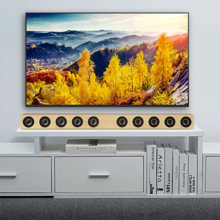 D90 Subwoofer, kabelloser Bluetooth 4.2 Lautsprecher aus Holz mit Fernbedienung, unterstützt TF-Karte & 3,5mm AUX, Koaxial- & Glasfaser- & U-Disk-Anschluss, D90+ Subwoofer