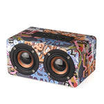 M5 Subwoofer, kabelloser Bluetooth 4.2 Lautsprecher aus Holz, unterstützt TF-Karte & 3,5 mm AUX & FM