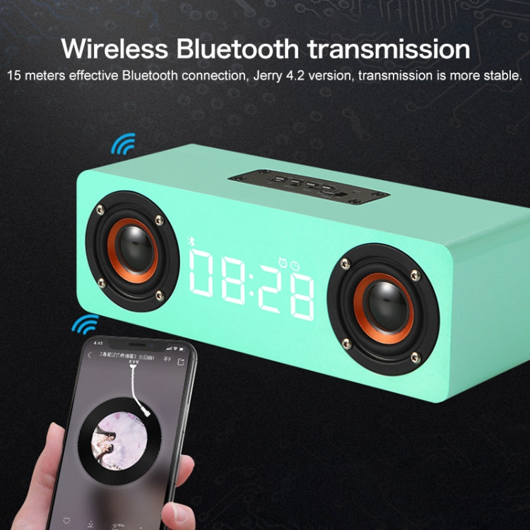 M5 Subwoofer, kabelloser Bluetooth 4.2 Lautsprecher aus Holz, unterstützt TF-Karte & 3,5 mm AUX & FM
