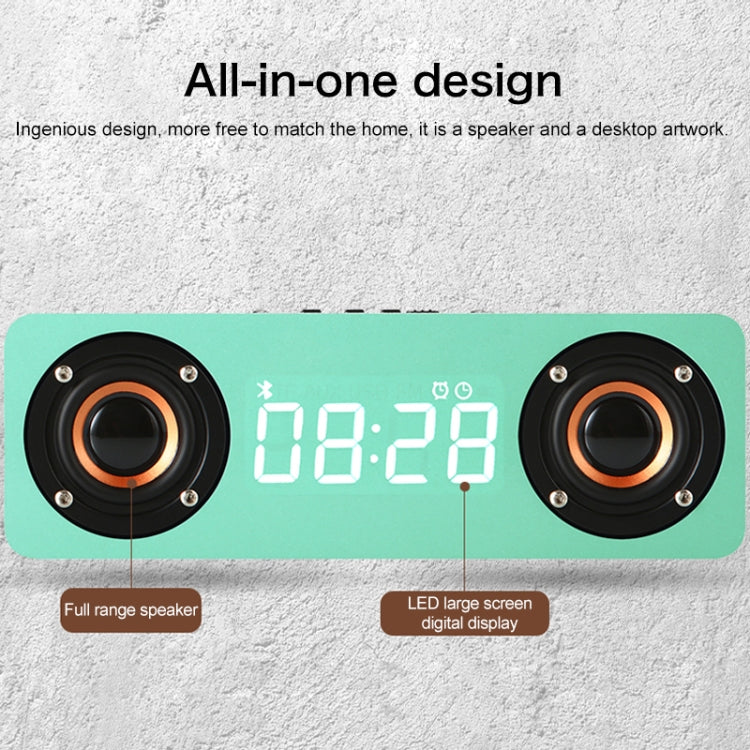 M5 Subwoofer, kabelloser Bluetooth 4.2 Lautsprecher aus Holz, unterstützt TF-Karte & 3,5 mm AUX & FM