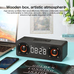 M5 Subwoofer, kabelloser Bluetooth 4.2 Lautsprecher aus Holz, unterstützt TF-Karte & 3,5 mm AUX & FM