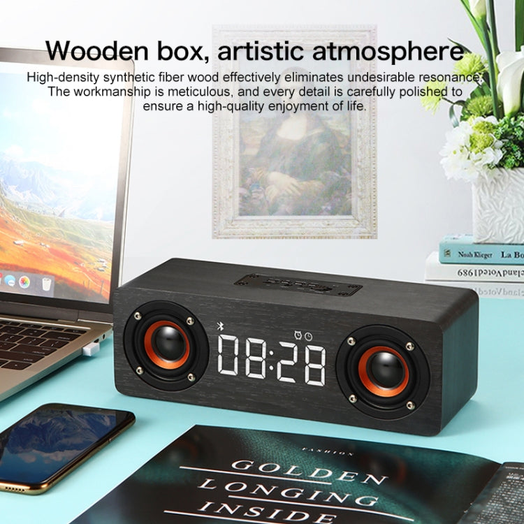 M5 Subwoofer, kabelloser Bluetooth 4.2 Lautsprecher aus Holz, unterstützt TF-Karte & 3,5 mm AUX & FM