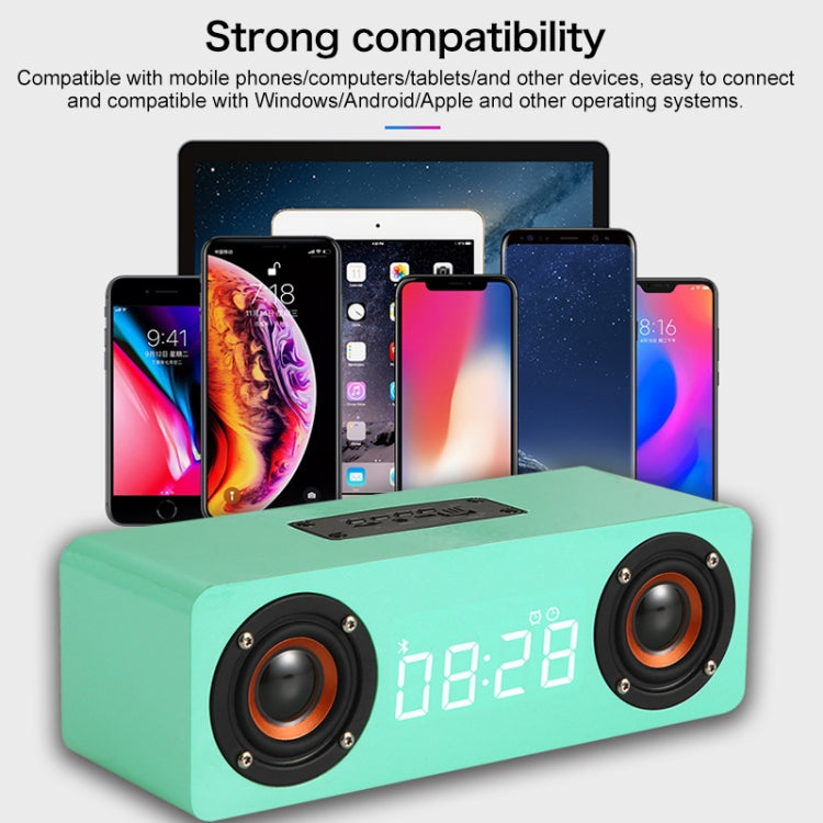 M5 Subwoofer, kabelloser Bluetooth 4.2 Lautsprecher aus Holz, unterstützt TF-Karte & 3,5 mm AUX & FM