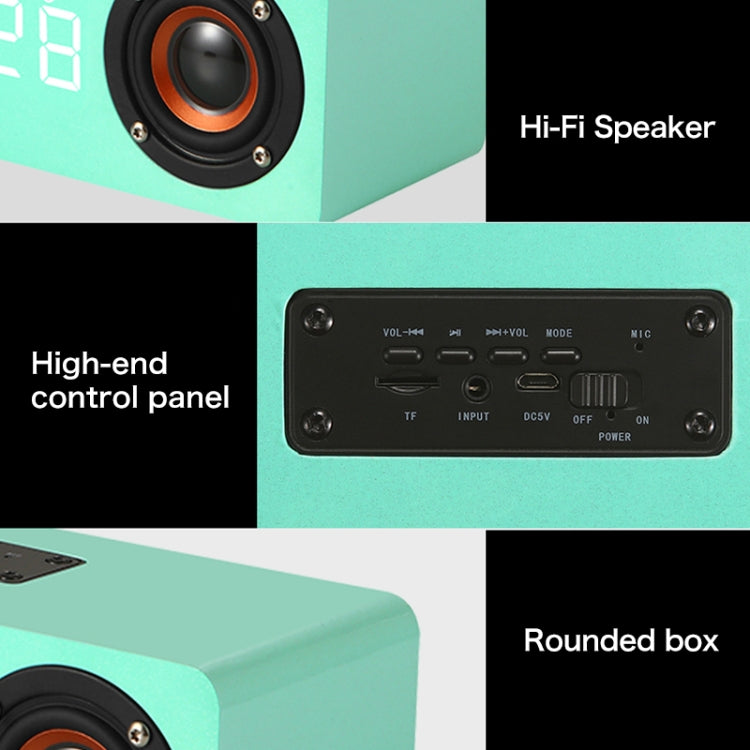 M5 Subwoofer, kabelloser Bluetooth 4.2 Lautsprecher aus Holz, unterstützt TF-Karte & 3,5 mm AUX & FM