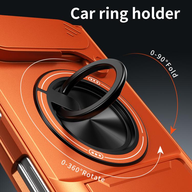 Lens Sliding Window Multifunctional Magnetic Shockproof Phone Case, For iPhone Duo