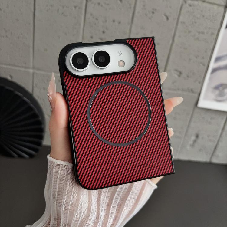 Fiber Texture Fine Circle Magnetic Phone Case, For iPhone Duo