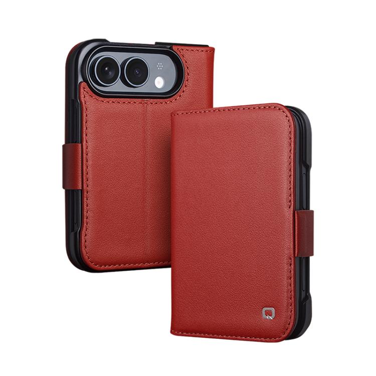QIALINO Classics 3rd Genuine Leather Phone Case, For iPhone Duo