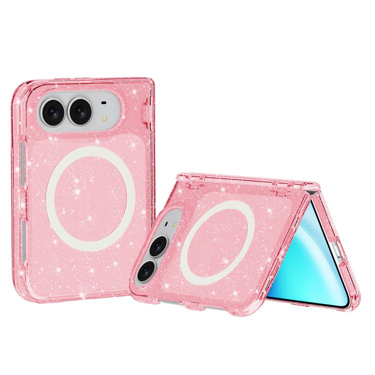 Terminator Style Glitter Powder MagSafe Magnetic Phone Case, For iPhone Duo