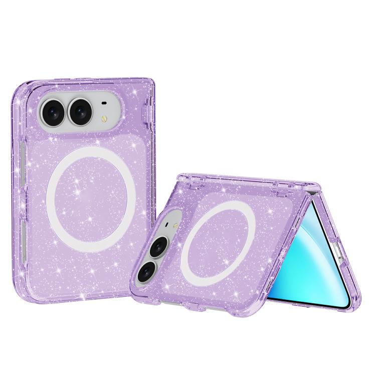 Terminator Style Glitter Powder MagSafe Magnetic Phone Case, For iPhone Duo